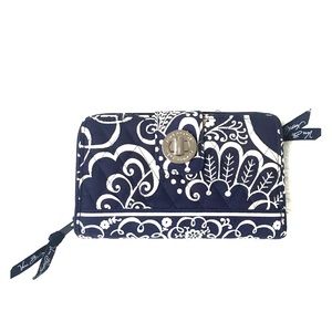 Vera Bradley Navy Blue Paisley Turnlock Wallet